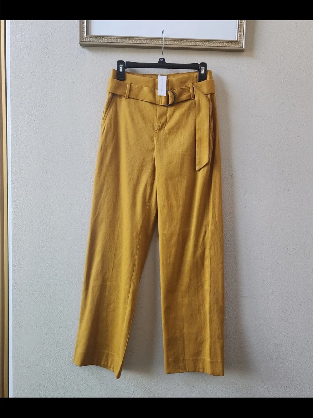 NWT Banana Republic linen blend pants in mustard size 2